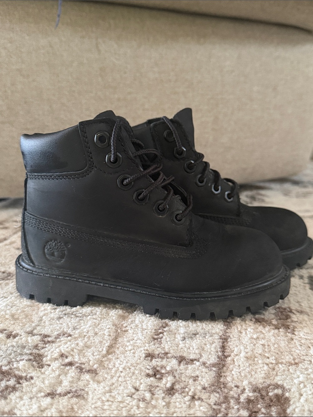 Timberland Kids Black Lace-Up Ankle Boots